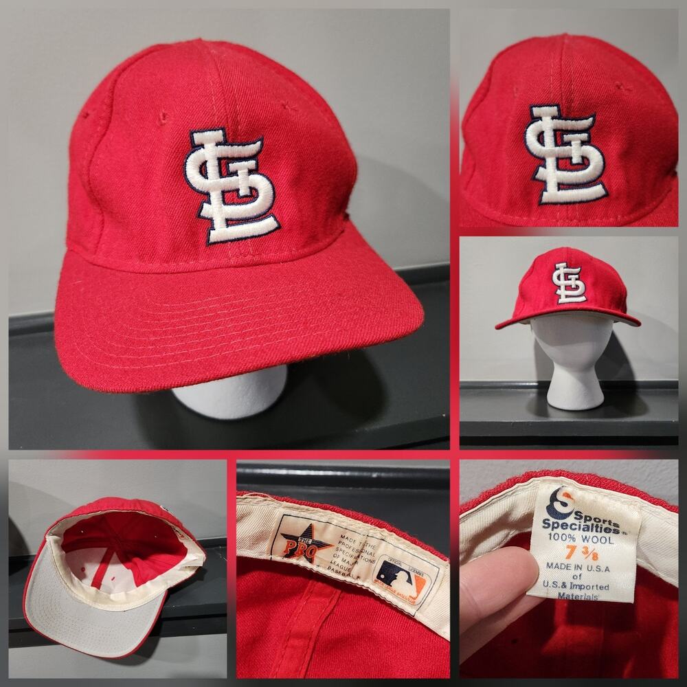 VTG 80s St Louis Cardinals Sports Specialties The Pro Wool MLB SnapBack Hat Cap